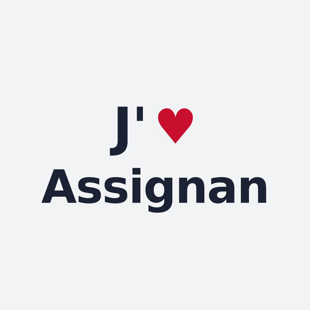 Poster personnalisé Assignan — design J'aime Assignan