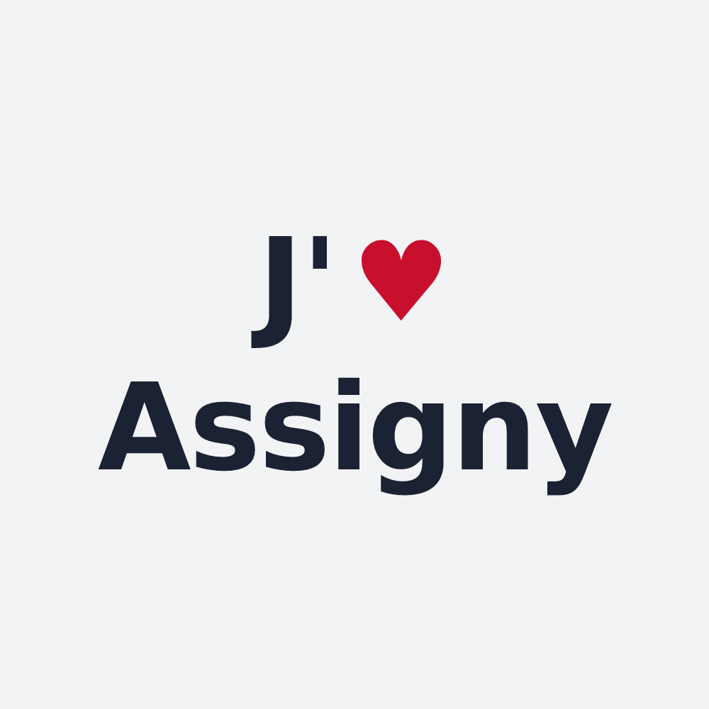 Poster personnalisé Assigny — design J'aime Assigny