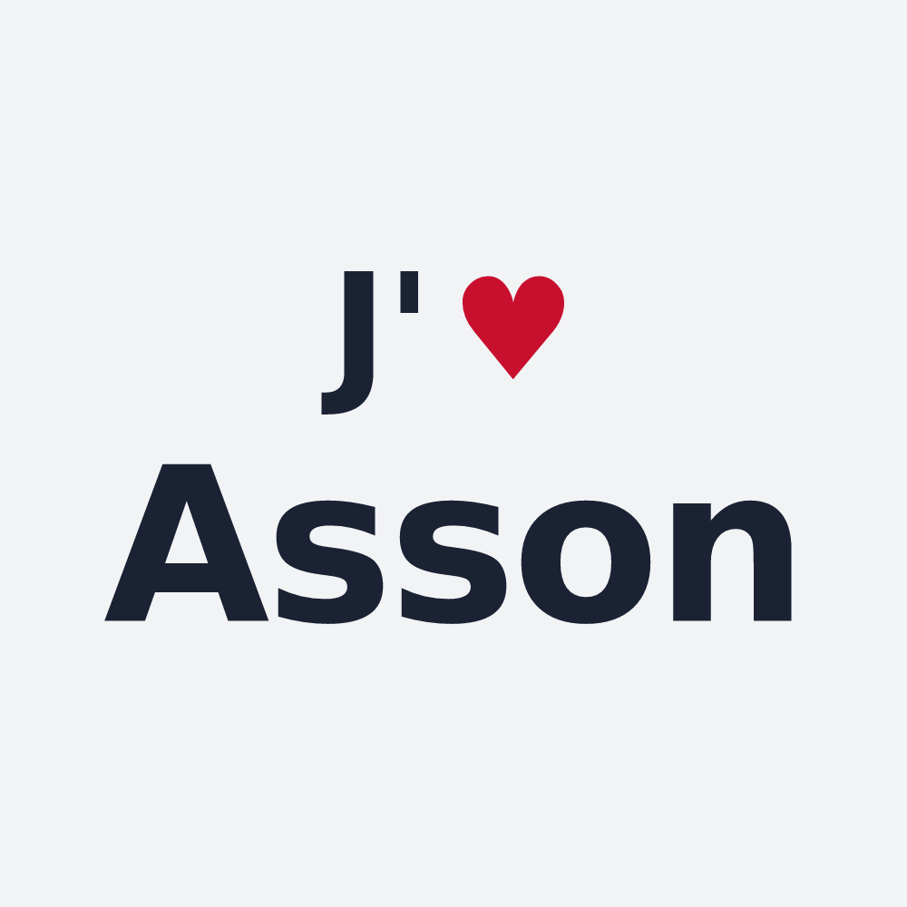 Poster personnalisé Asson — design « J'aime Asson » imprimé sur le poster