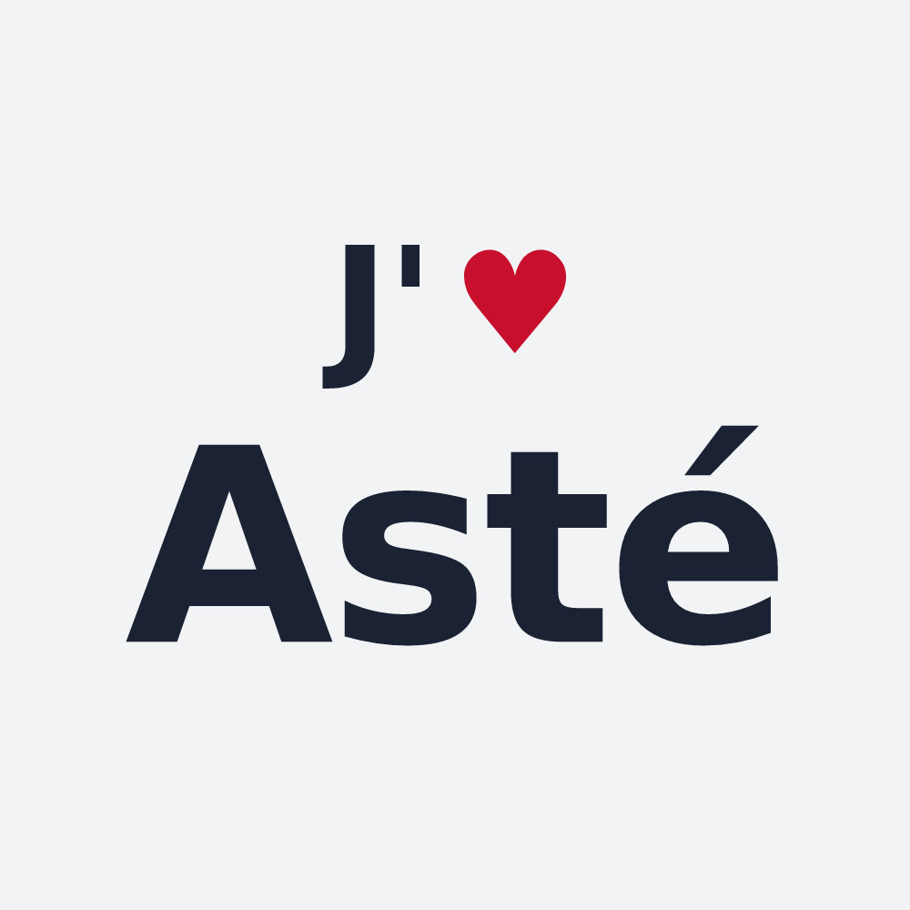 Poster personnalisé Asté — design J'aime Asté