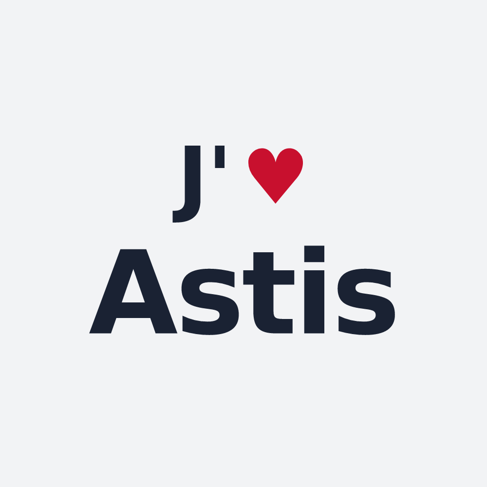 Poster personnalisé Astis — design J'aime Astis