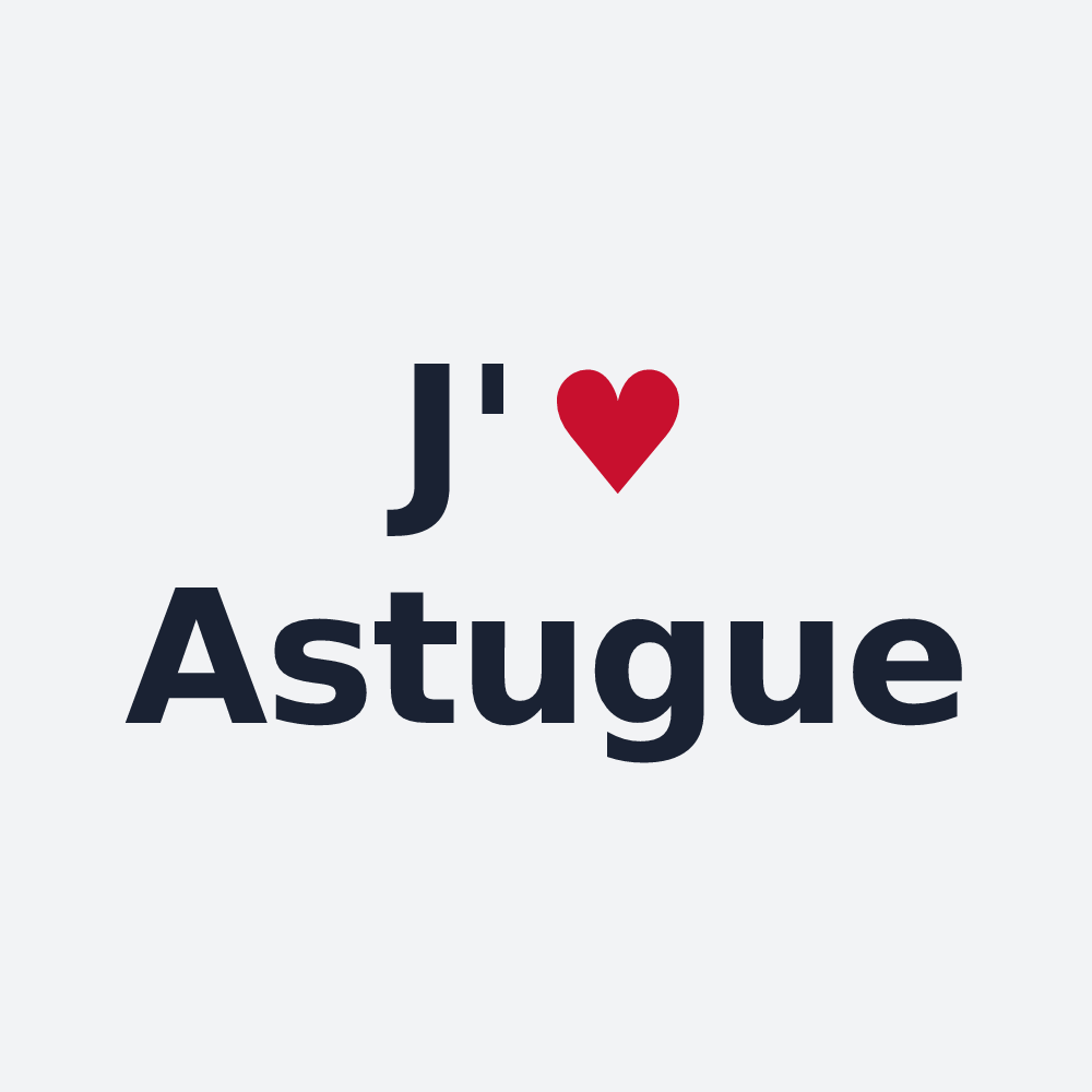 Poster personnalisé Astugue — design J'aime Astugue