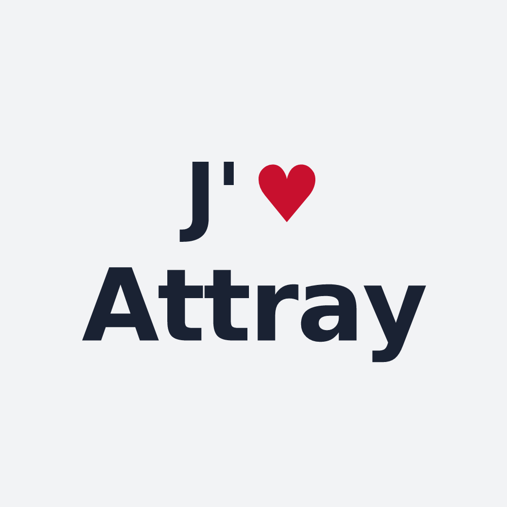 Poster personnalisé Attray — design J'aime Attray