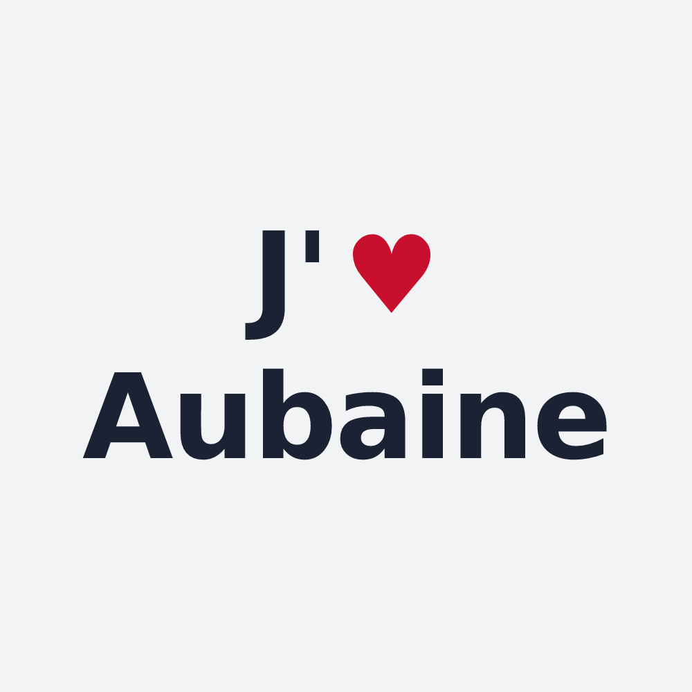 Poster personnalisé Aubaine — design J'aime Aubaine