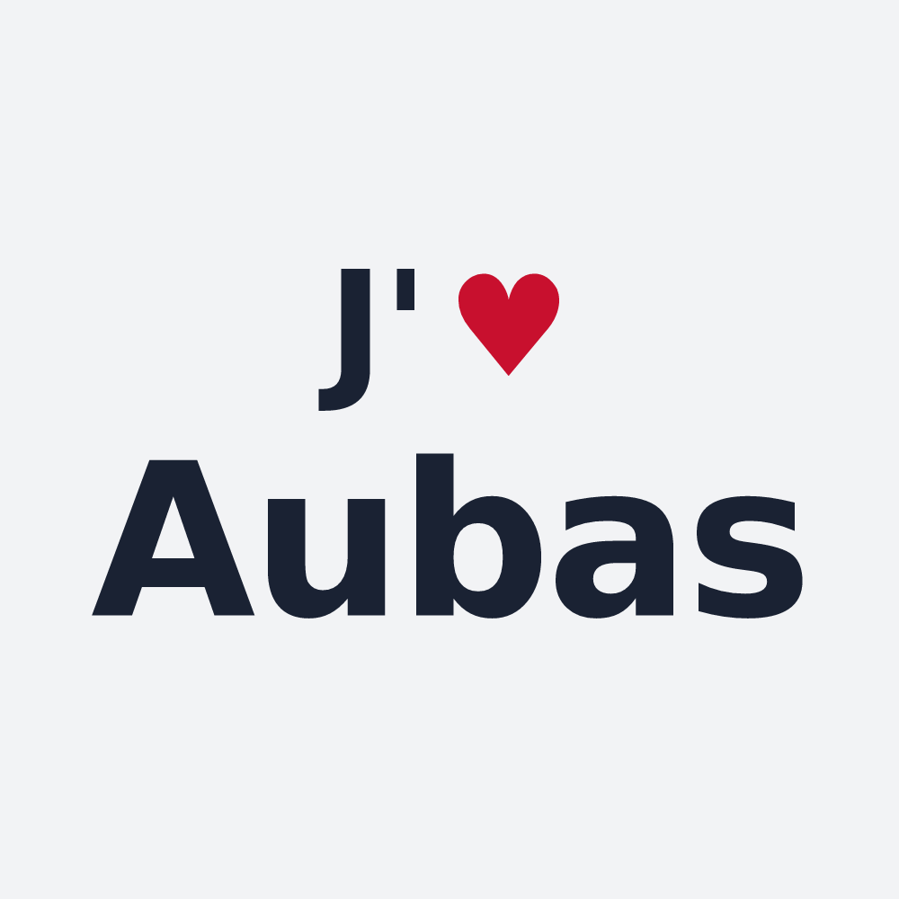 Poster personnalisé Aubas — design J'aime Aubas