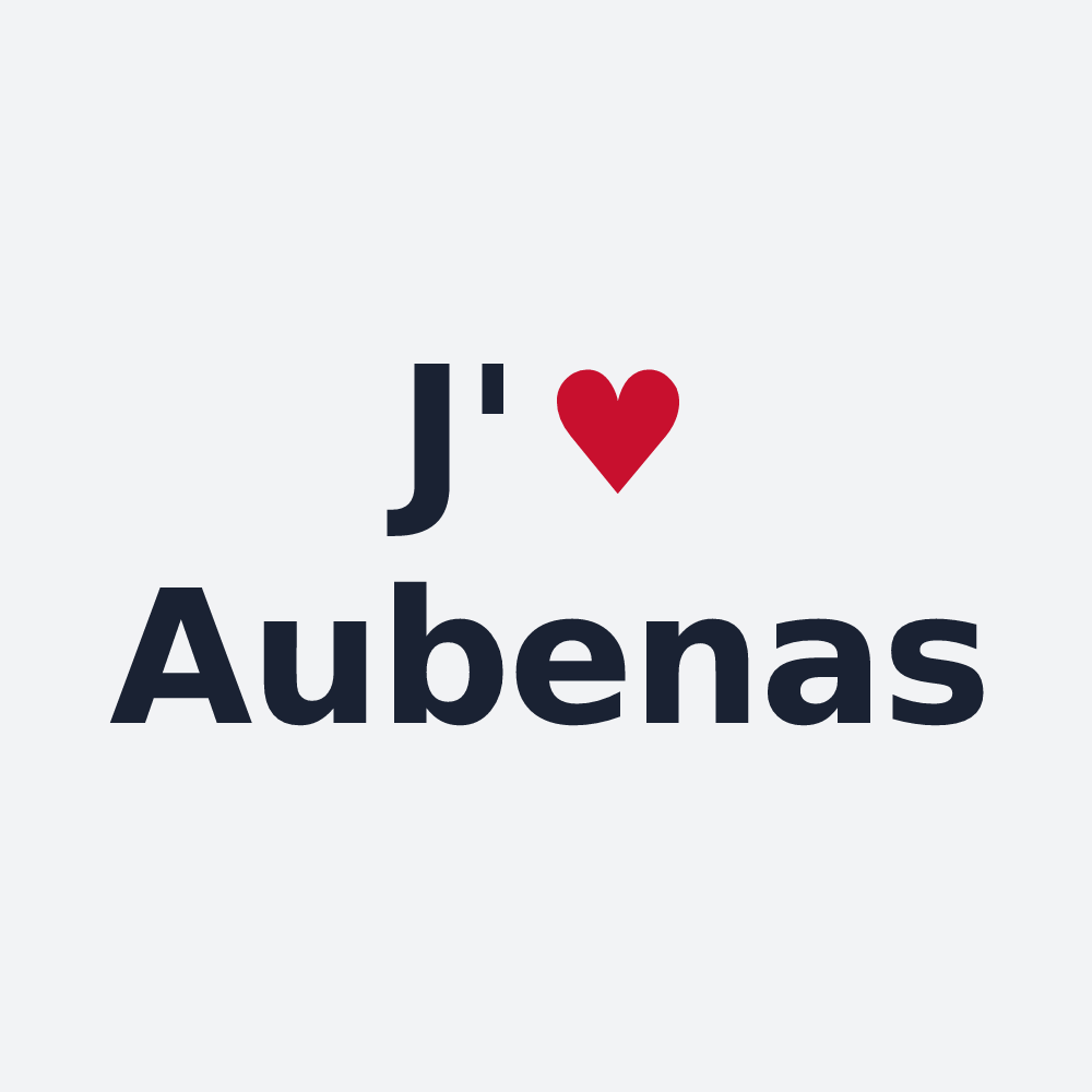 Poster personnalisé Aubenas — design « J'aime Aubenas » imprimé sur le poster