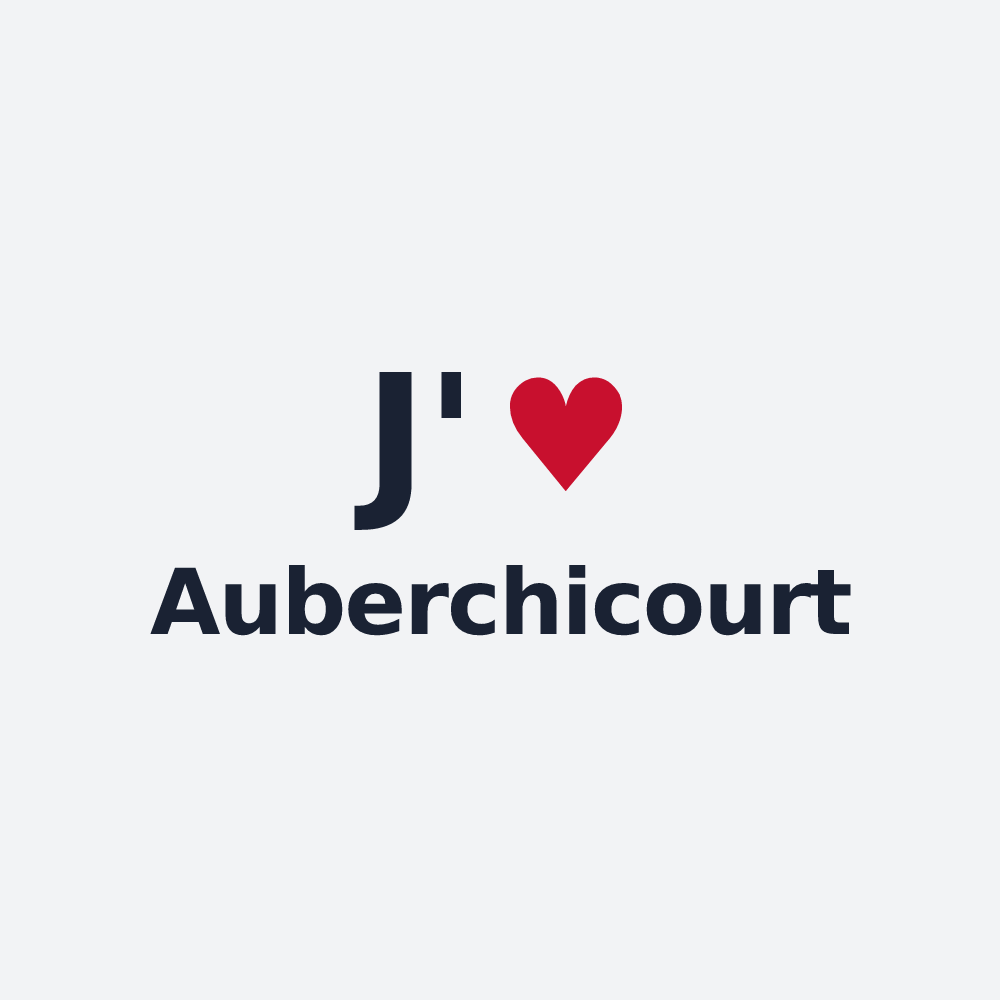 Poster personnalisé Auberchicourt — design « J'aime Auberchicourt » imprimé sur le poster