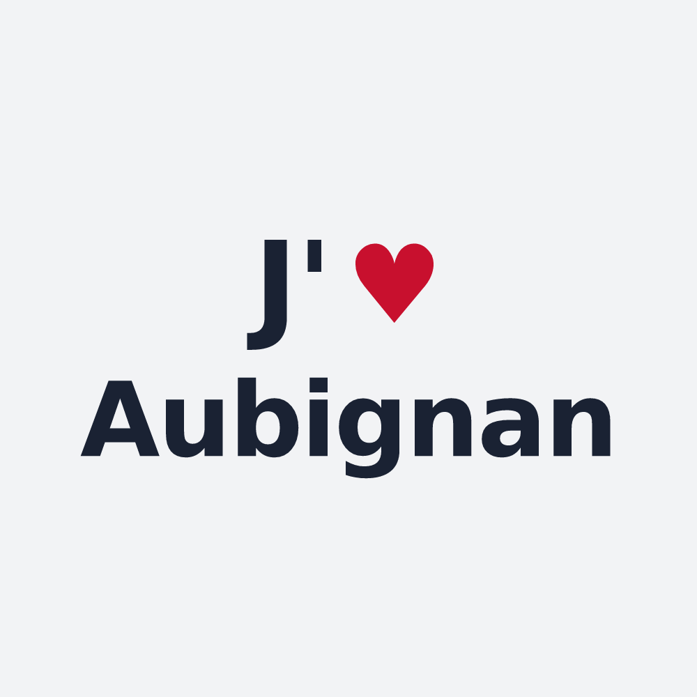 Poster personnalisé Aubignan — design « J'aime Aubignan » imprimé sur le poster
