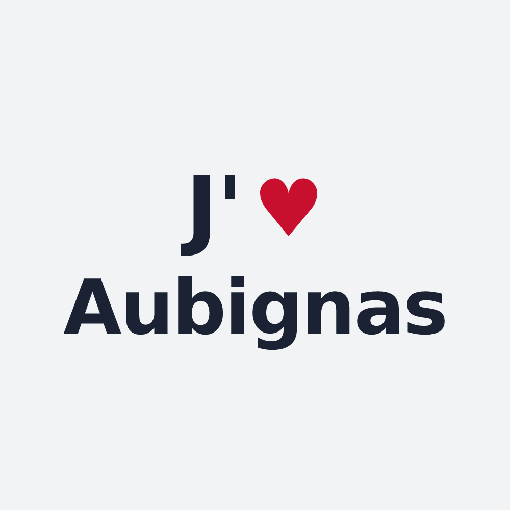 Poster personnalisé Aubignas — design J'aime Aubignas