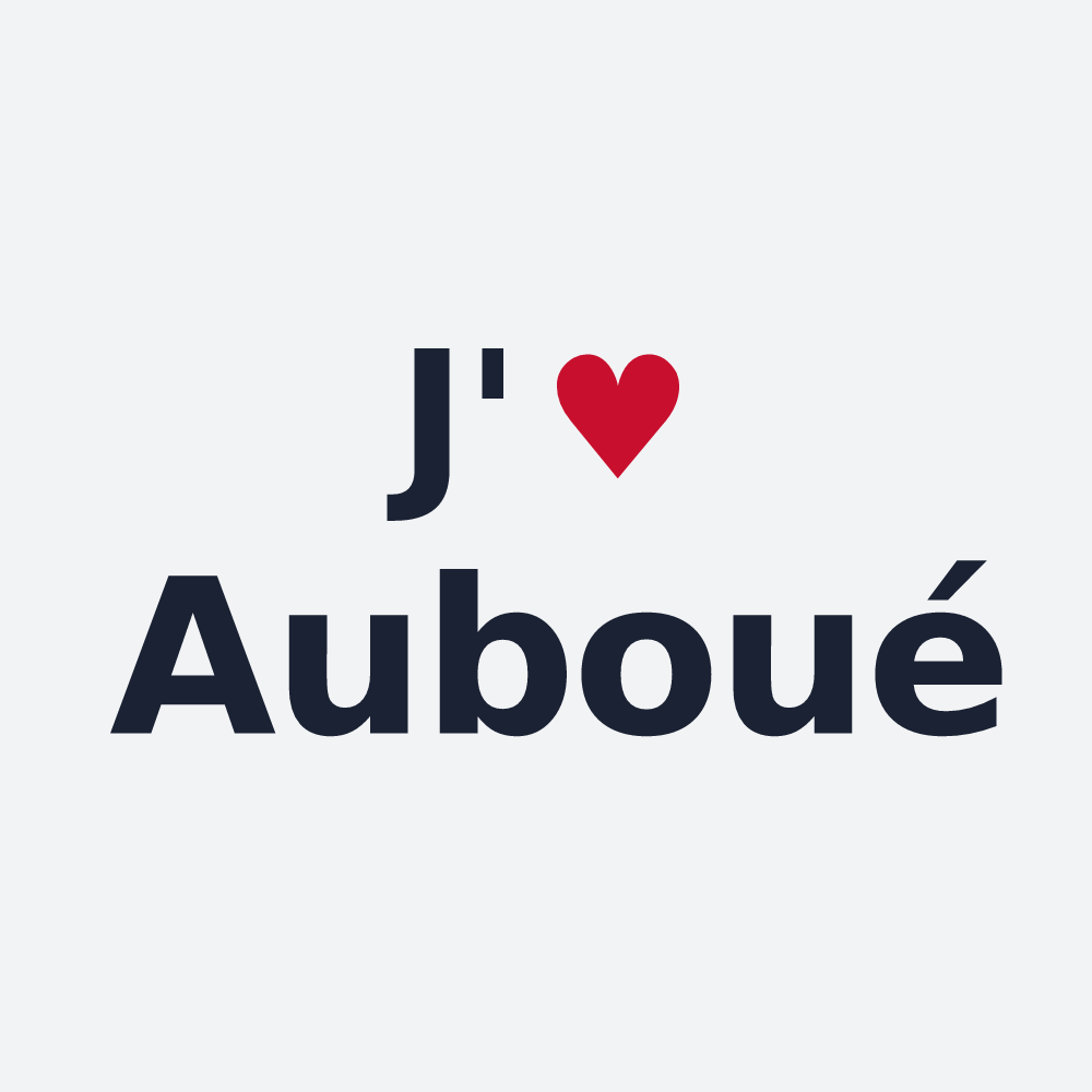 Poster personnalisé Auboué — design « J'aime Auboué » imprimé sur le poster
