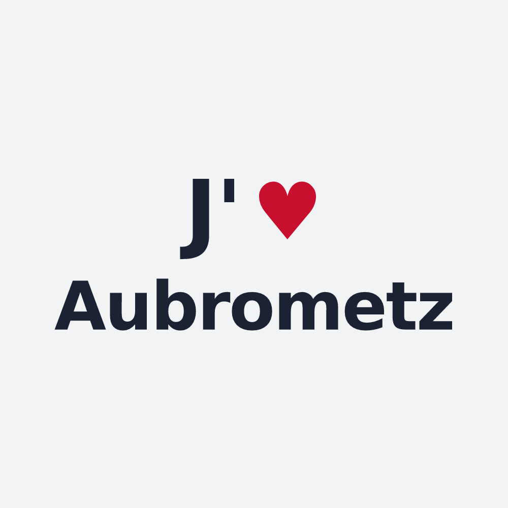 Poster personnalisé Aubrometz — design J'aime Aubrometz