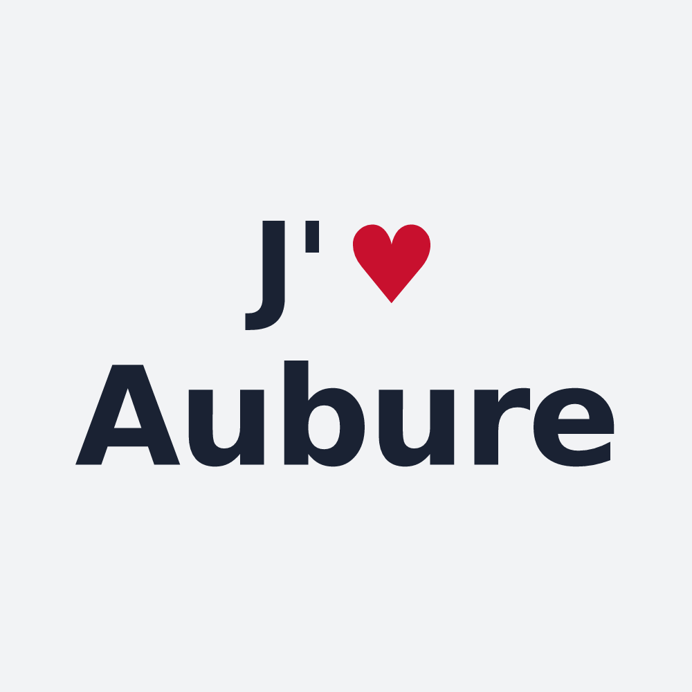 Poster personnalisé Aubure — design J'aime Aubure