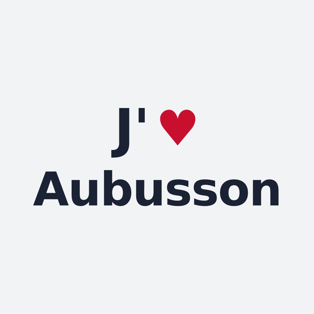 Poster personnalisé Aubusson — design « J'aime Aubusson » imprimé sur le poster