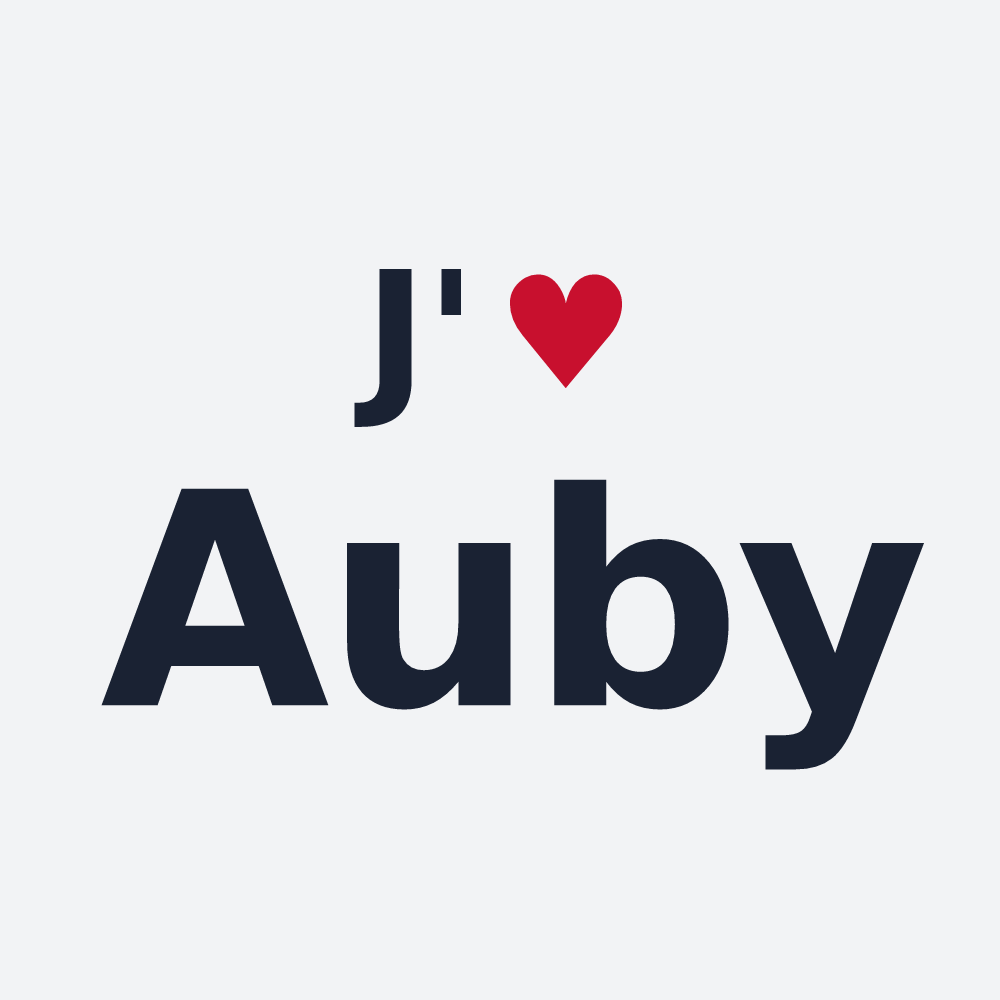 Poster personnalisé Auby — design J'aime Auby
