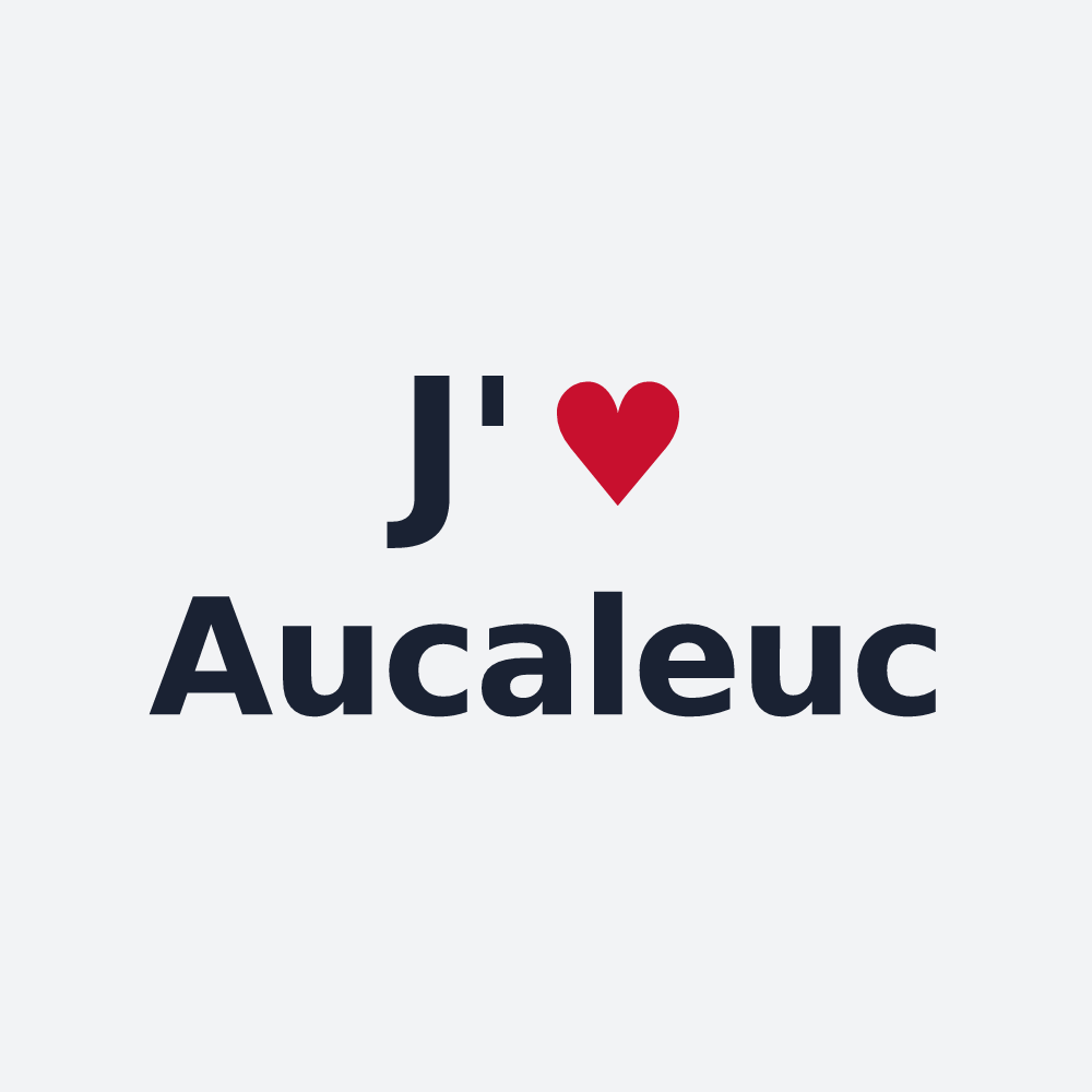 Poster personnalisé Aucaleuc — design J'aime Aucaleuc
