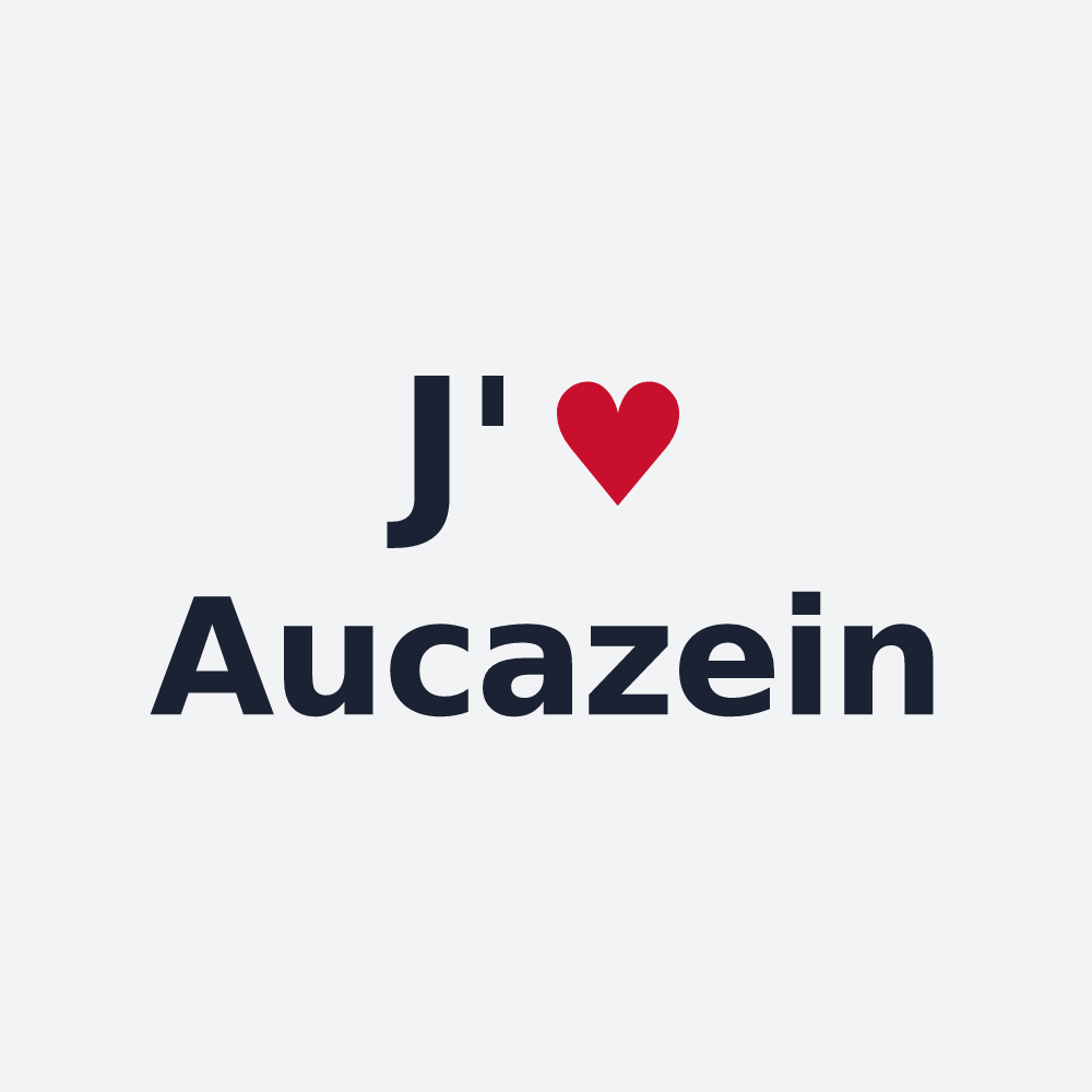 Poster personnalisé Aucazein — design J'aime Aucazein