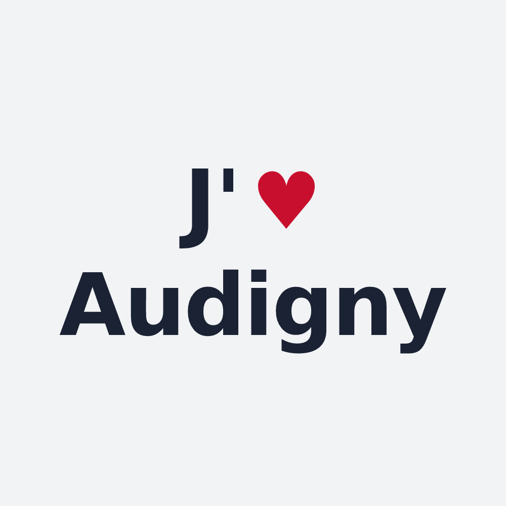 Poster personnalisé Audigny — design J'aime Audigny
