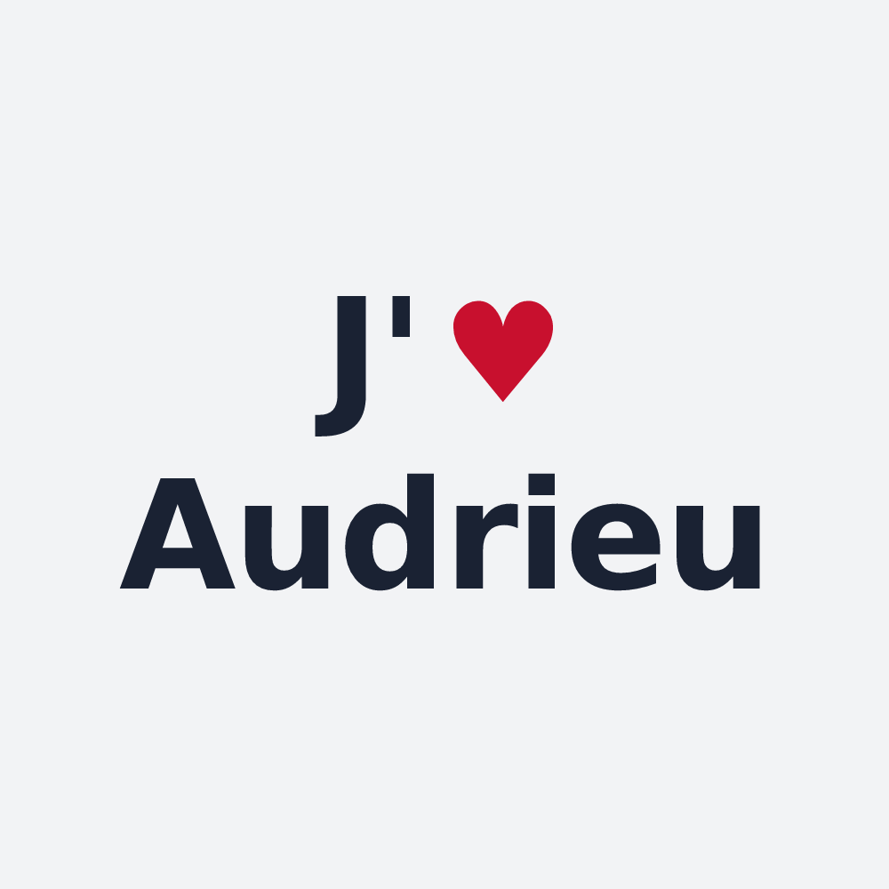 Poster personnalisé Audrieu — design « J'aime Audrieu » imprimé sur le poster