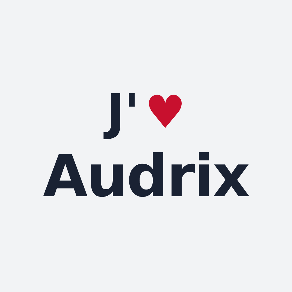 Poster personnalisé Audrix — design J'aime Audrix