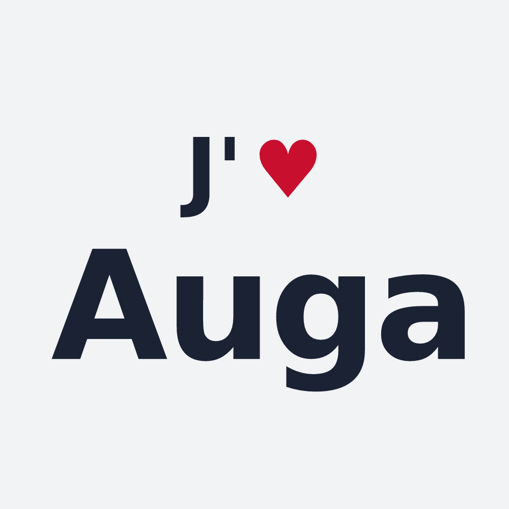 Poster personnalisé Auga — design J'aime Auga