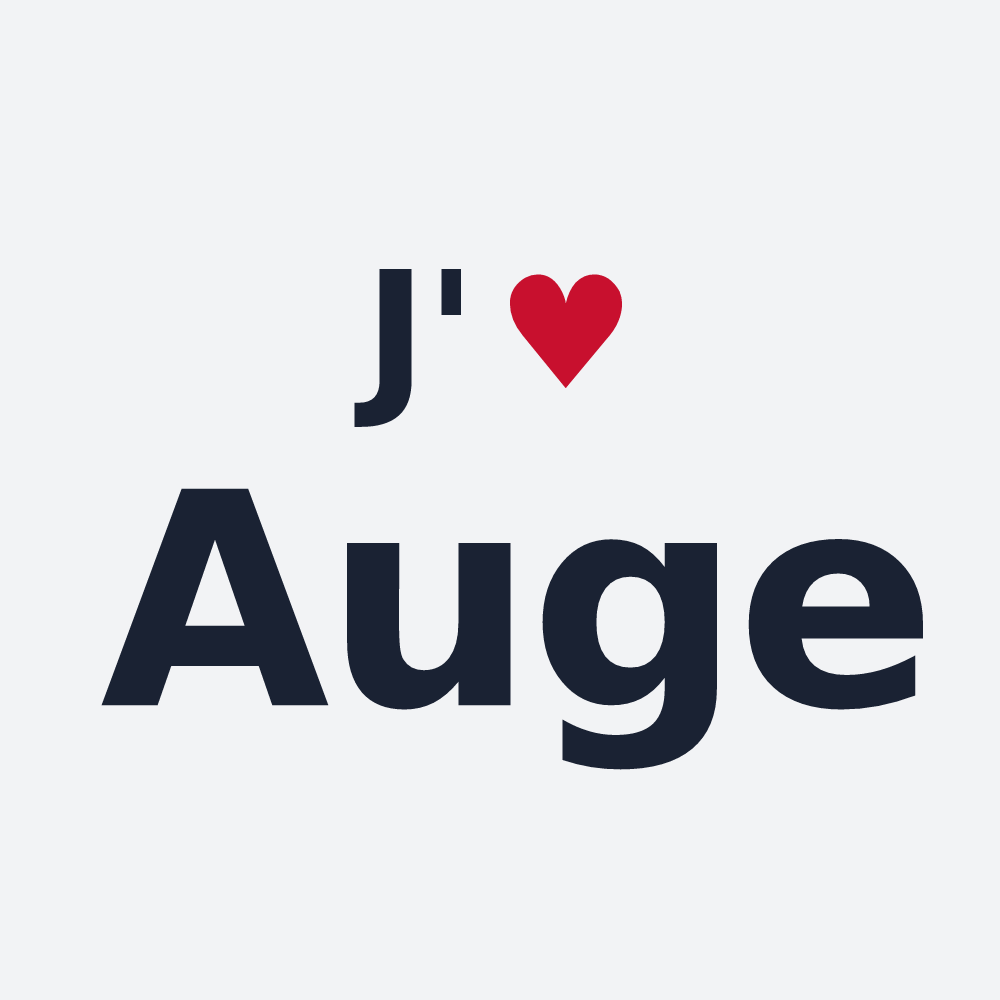 Poster personnalisé Auge — design « J'aime Auge » imprimé sur le poster