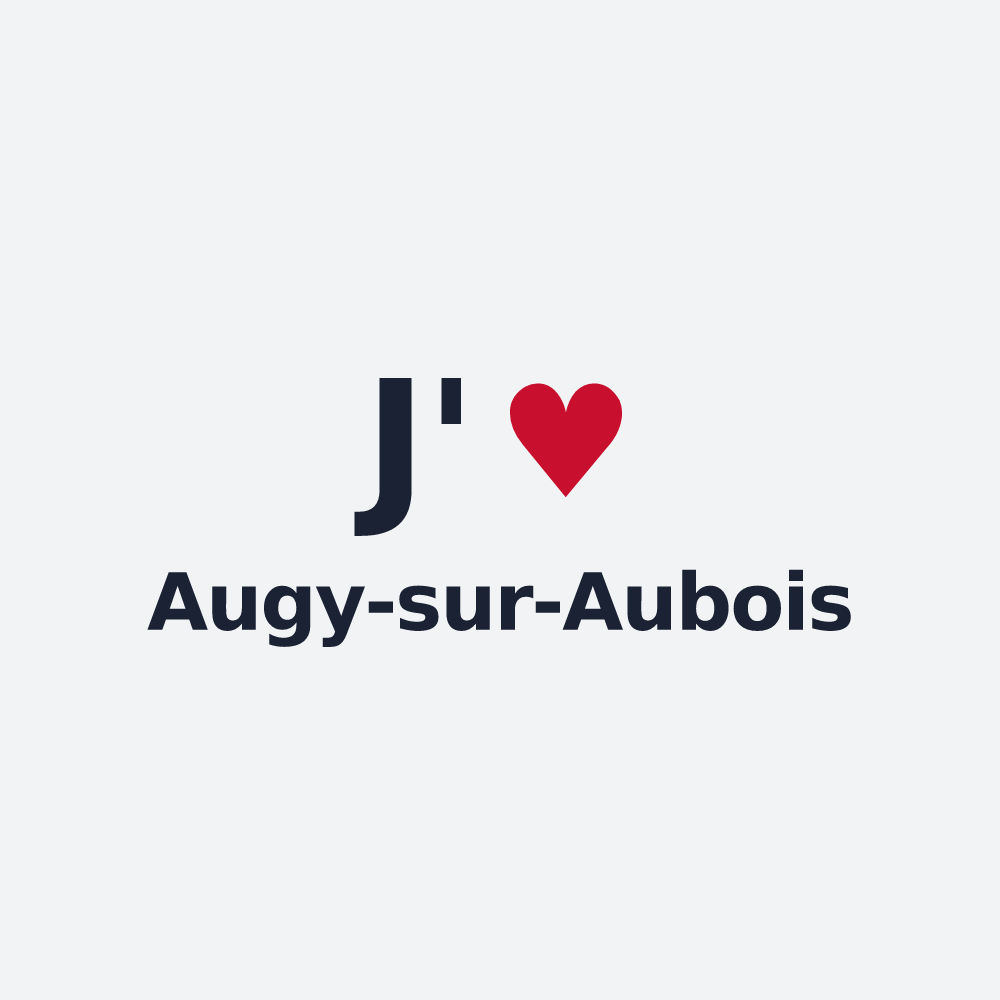 Poster personnalisé Augy-sur-Aubois — design « J'aime Augy-sur-Aubois » imprimé sur le poster