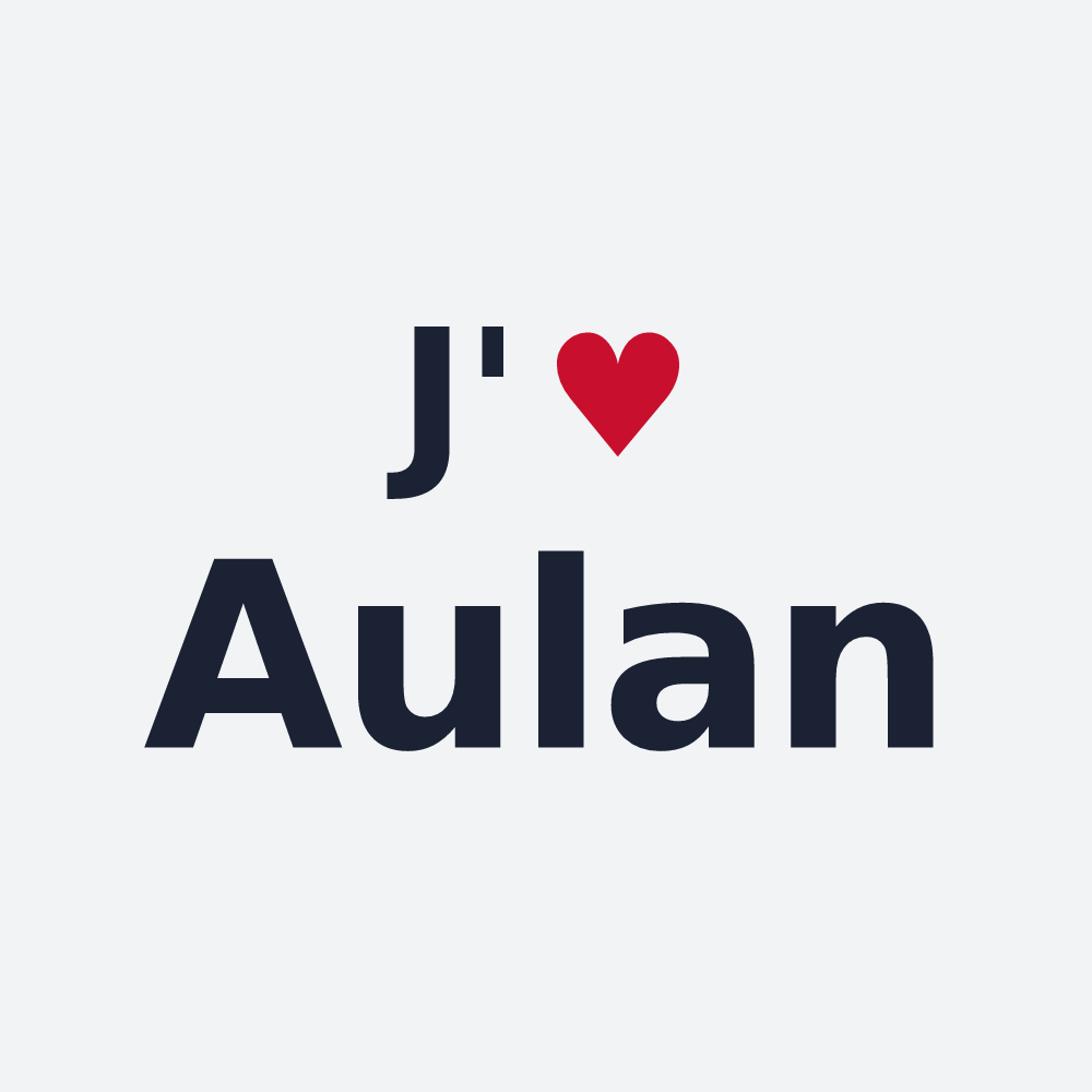 Poster personnalisé Aulan — design « J'aime Aulan » imprimé sur le poster