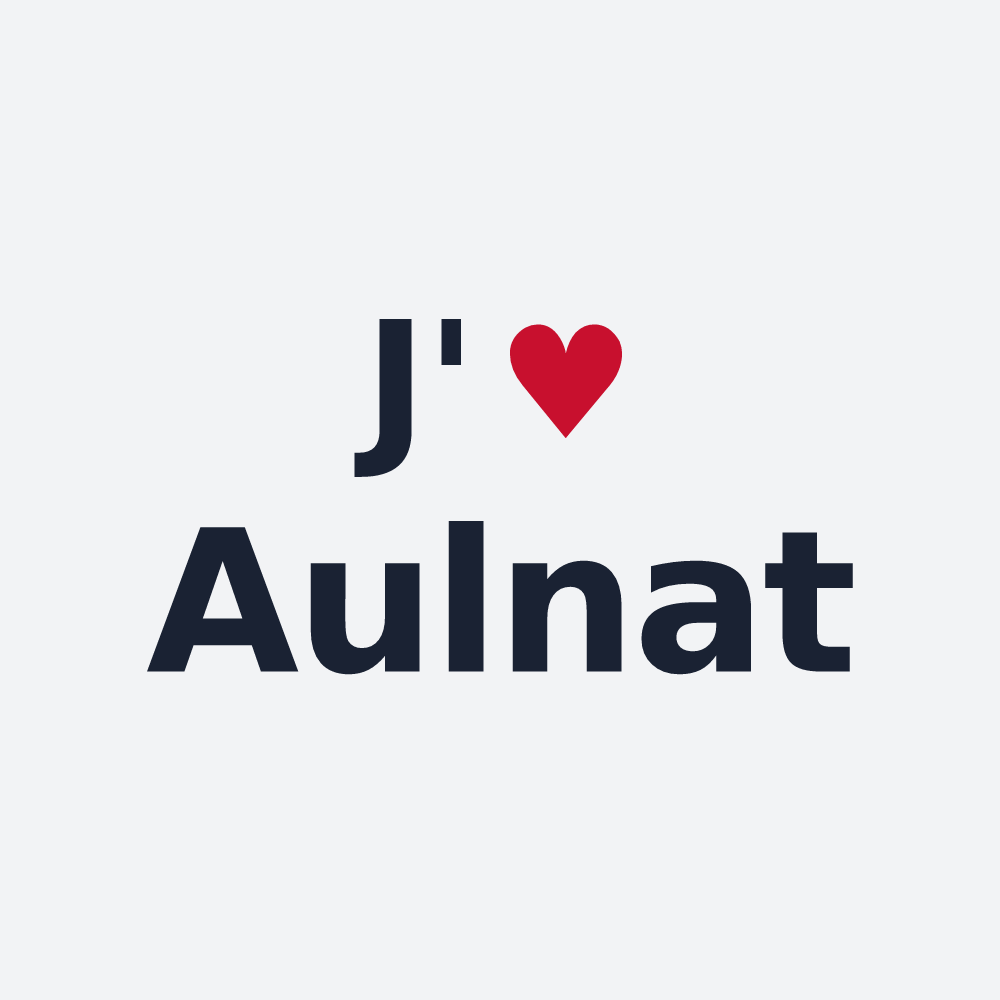 Poster personnalisé Aulnat — design « J'aime Aulnat » imprimé sur le poster