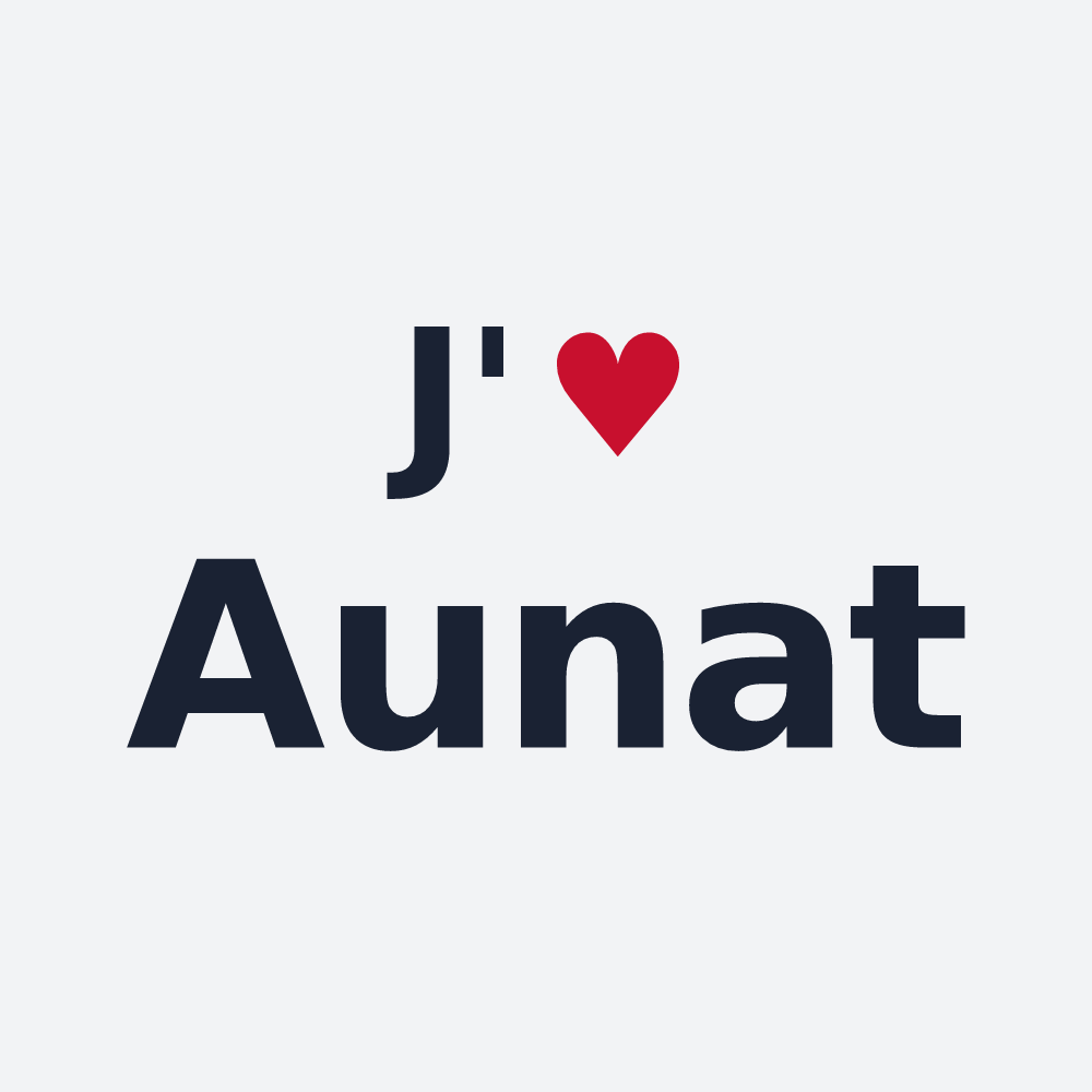 Poster personnalisé Aunat — design « J'aime Aunat » imprimé sur le poster