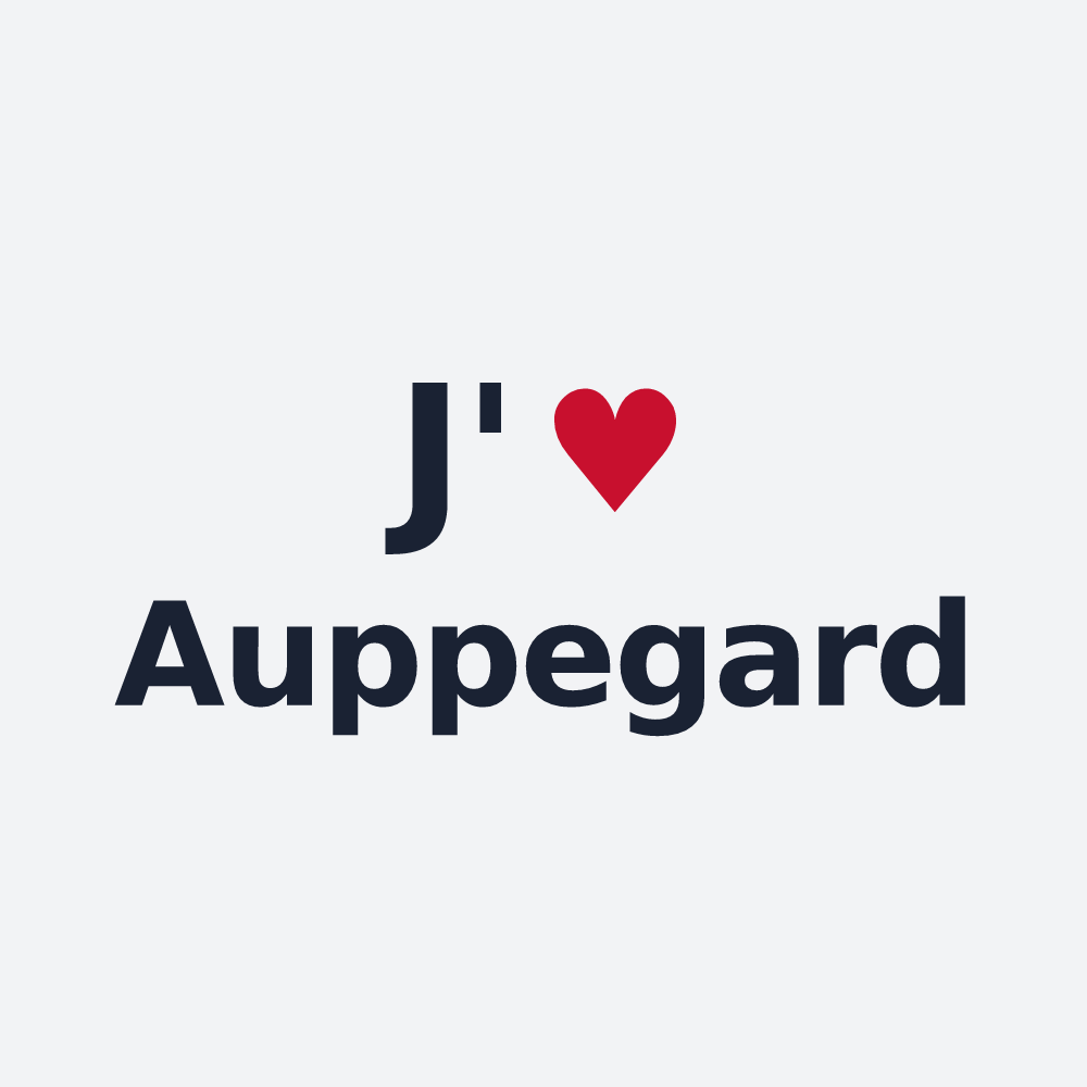 Poster personnalisé Auppegard — design J'aime Auppegard