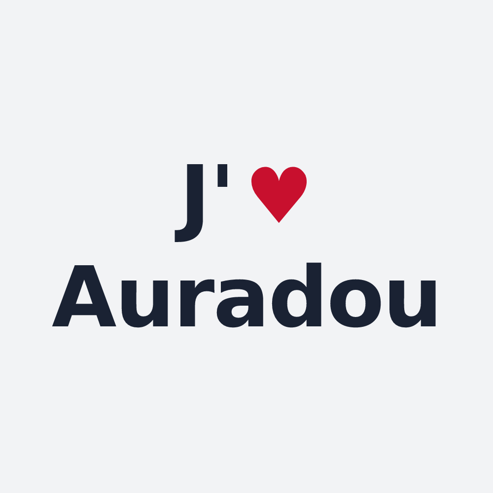 Poster personnalisé Auradou — design « J'aime Auradou » imprimé sur le poster