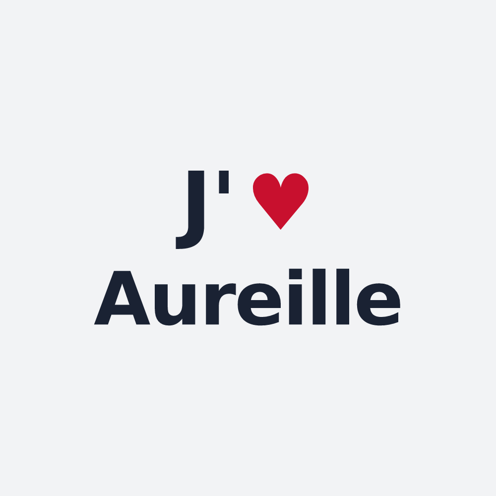 Poster personnalisé Aureille — design « J'aime Aureille » imprimé sur le poster
