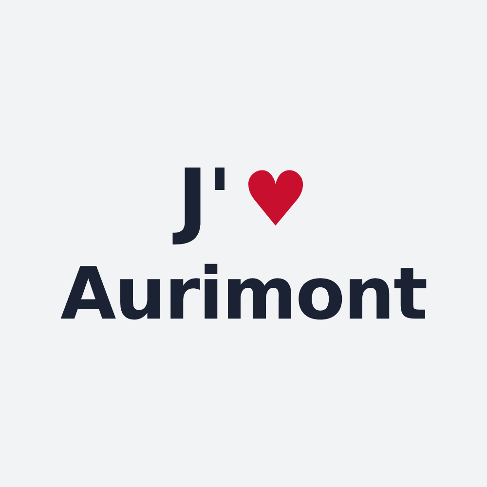Poster personnalisé Aurimont — design « J'aime Aurimont » imprimé sur le poster