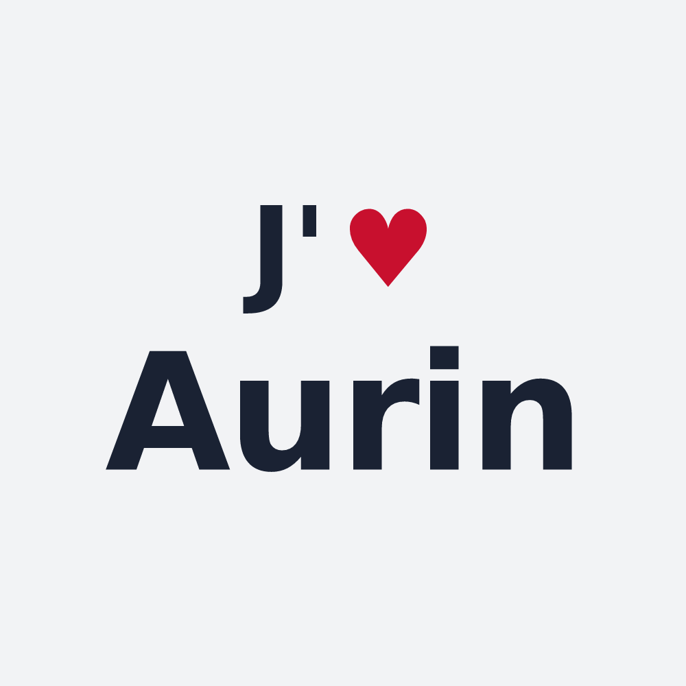 Poster personnalisé Aurin — design « J'aime Aurin » imprimé sur le poster