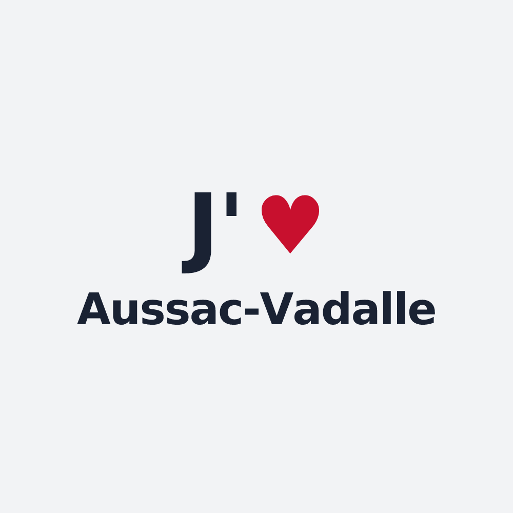 Poster personnalisé Aussac-Vadalle — design J'aime Aussac-Vadalle