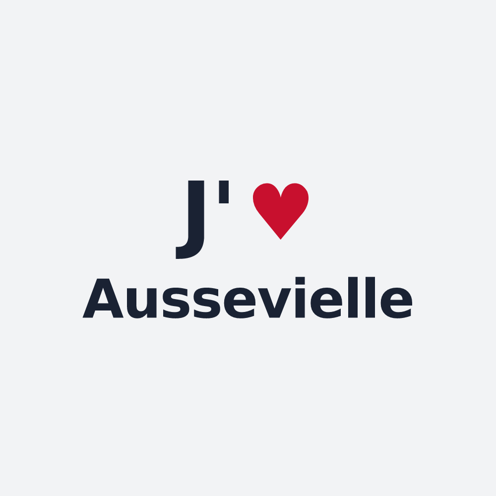 Poster personnalisé Aussevielle — design J'aime Aussevielle