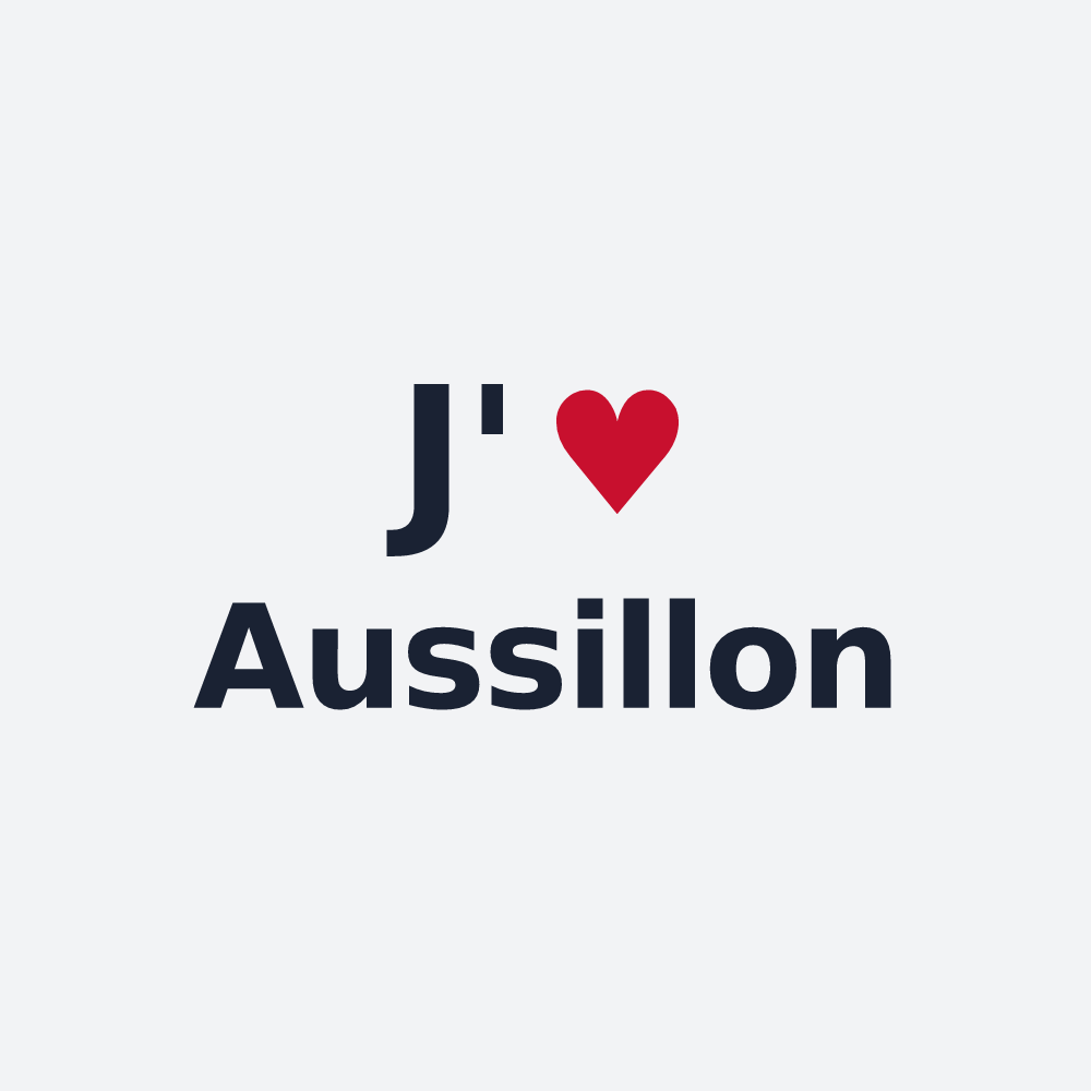 Poster personnalisé Aussillon — design « J'aime Aussillon » imprimé sur le poster