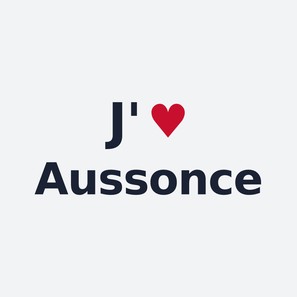 Poster personnalisé Aussonce — design « J'aime Aussonce » imprimé sur le poster