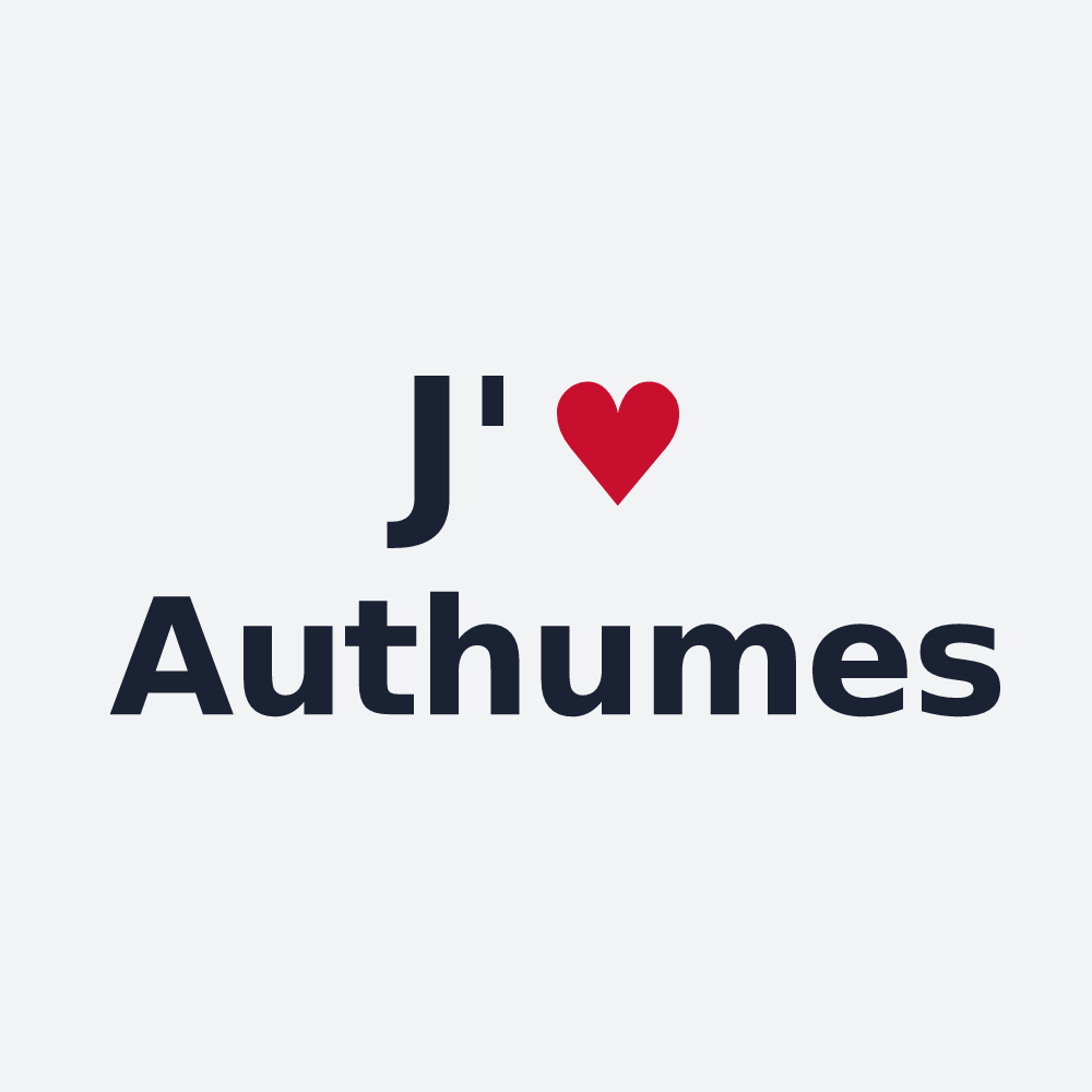Poster personnalisé Authumes — design « J'aime Authumes » imprimé sur le poster