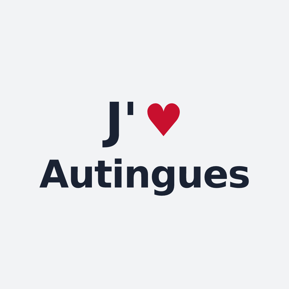 Poster personnalisé Autingues — design « J'aime Autingues » imprimé sur le poster