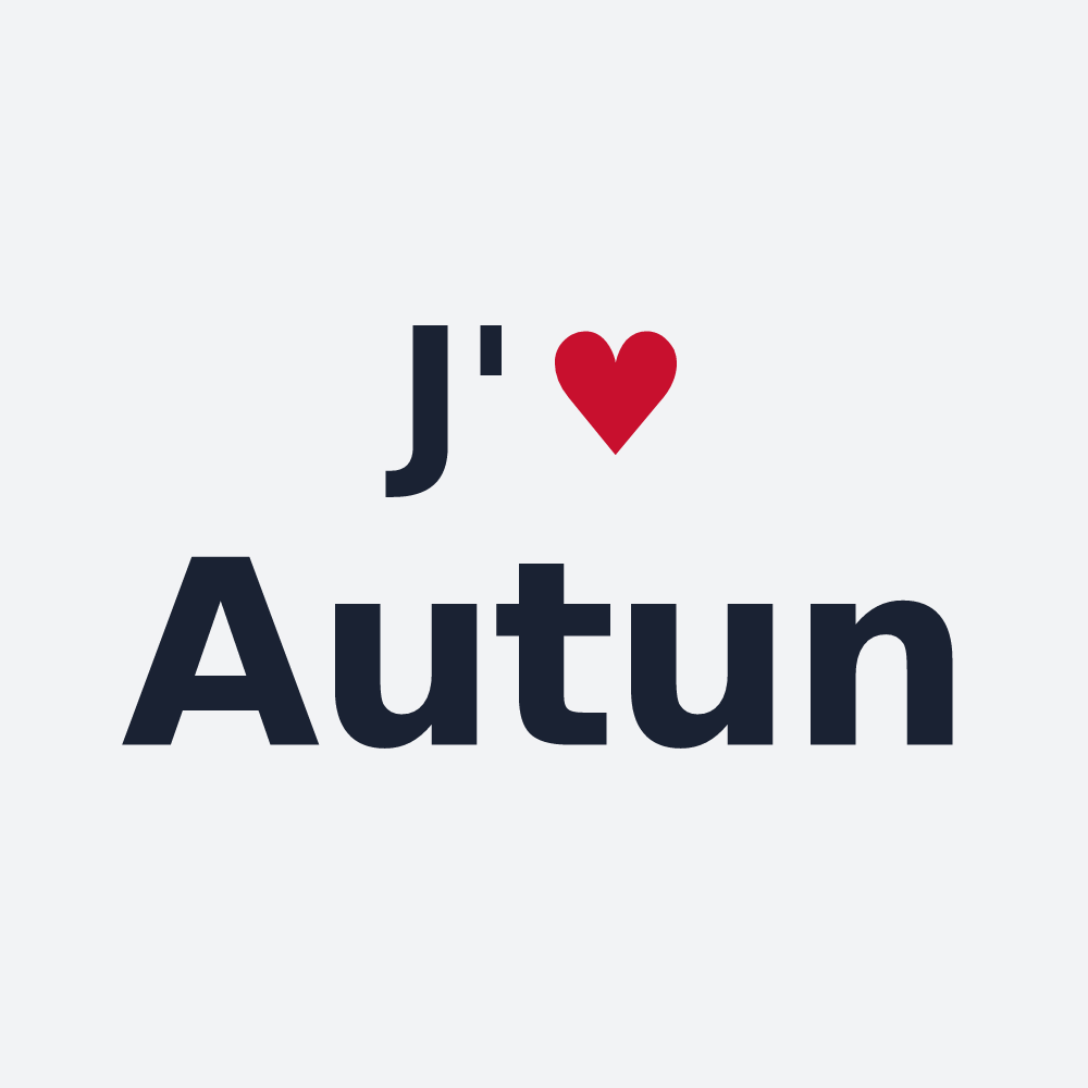 Poster personnalisé Autun — design « J'aime Autun » imprimé sur le poster