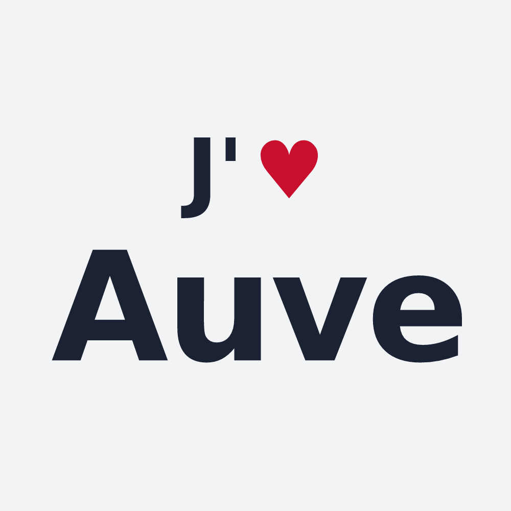 Poster personnalisé Auve — design « J'aime Auve » imprimé sur le poster