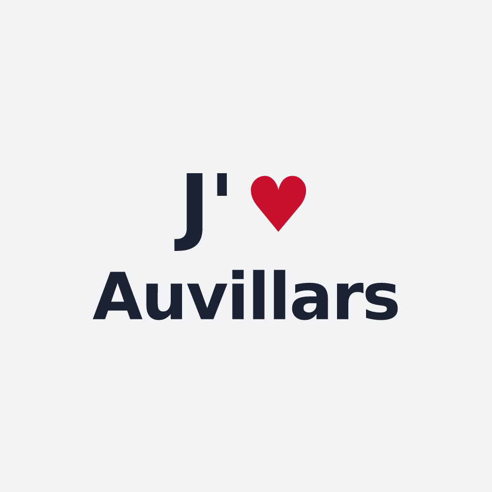 Poster personnalisé Auvillars — design J'aime Auvillars