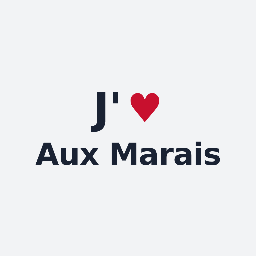 Poster personnalisé Aux Marais — design J'aime Aux Marais