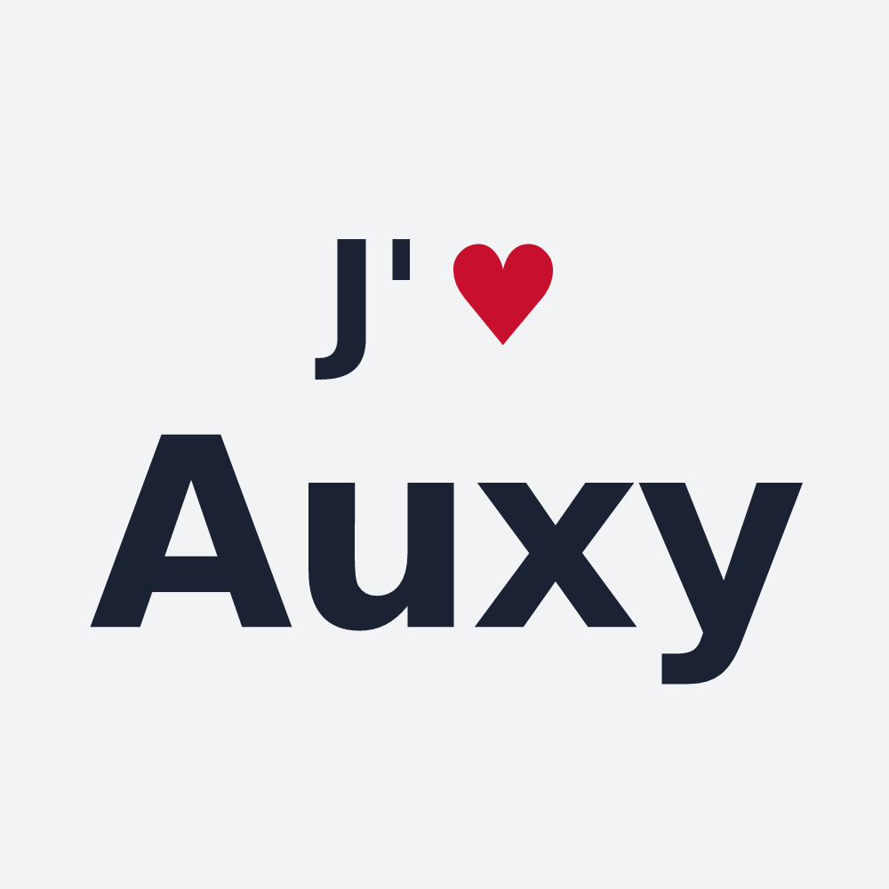 Poster personnalisé Auxy — design J'aime Auxy