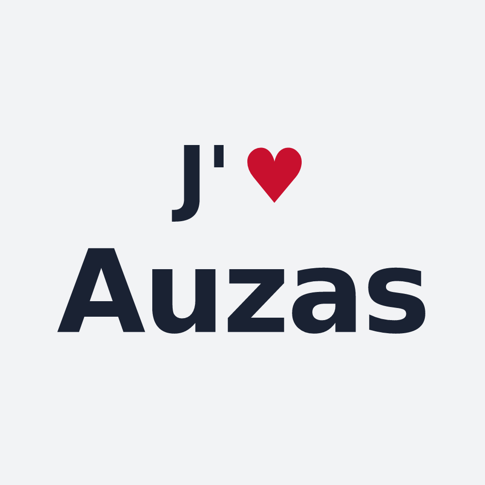 Poster personnalisé Auzas — design J'aime Auzas