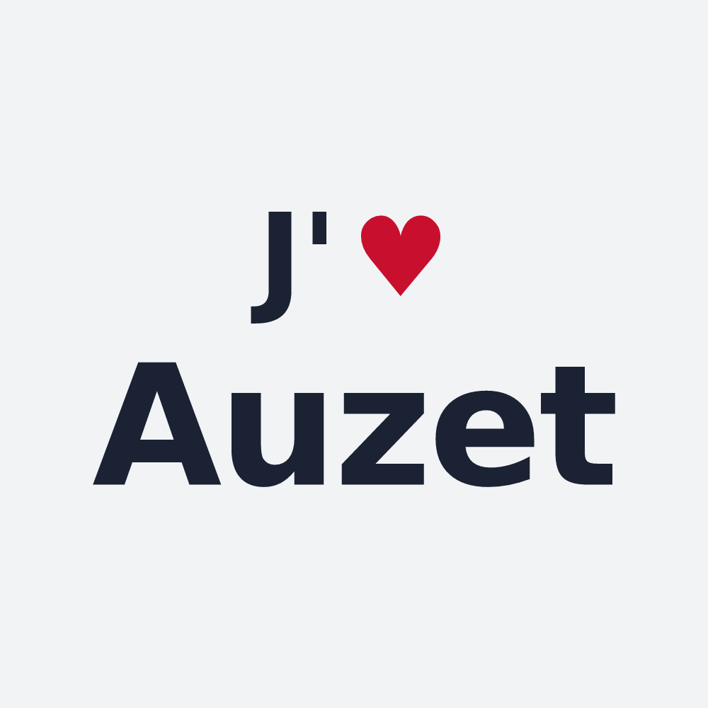 Poster personnalisé Auzet — design « J'aime Auzet » imprimé sur le poster