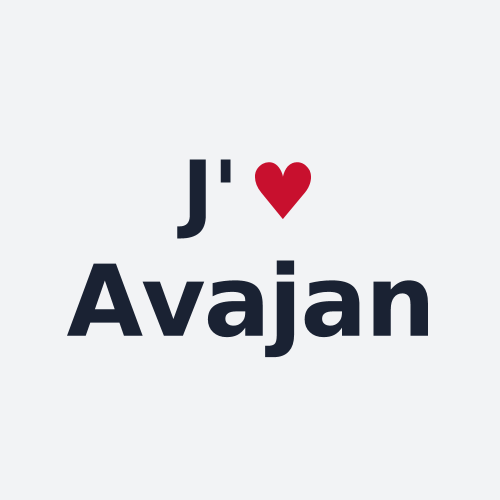 Poster personnalisé Avajan — design J'aime Avajan