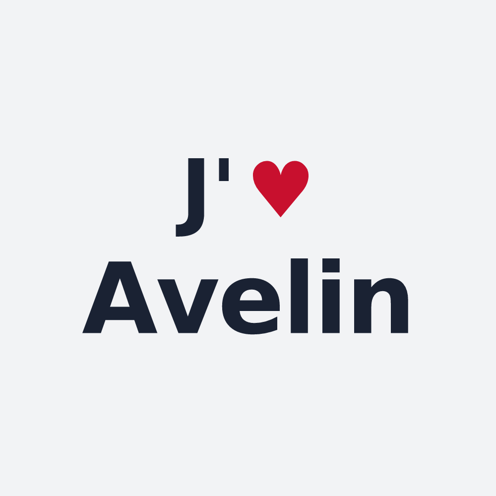 Poster personnalisé Avelin — design « J'aime Avelin » imprimé sur le poster