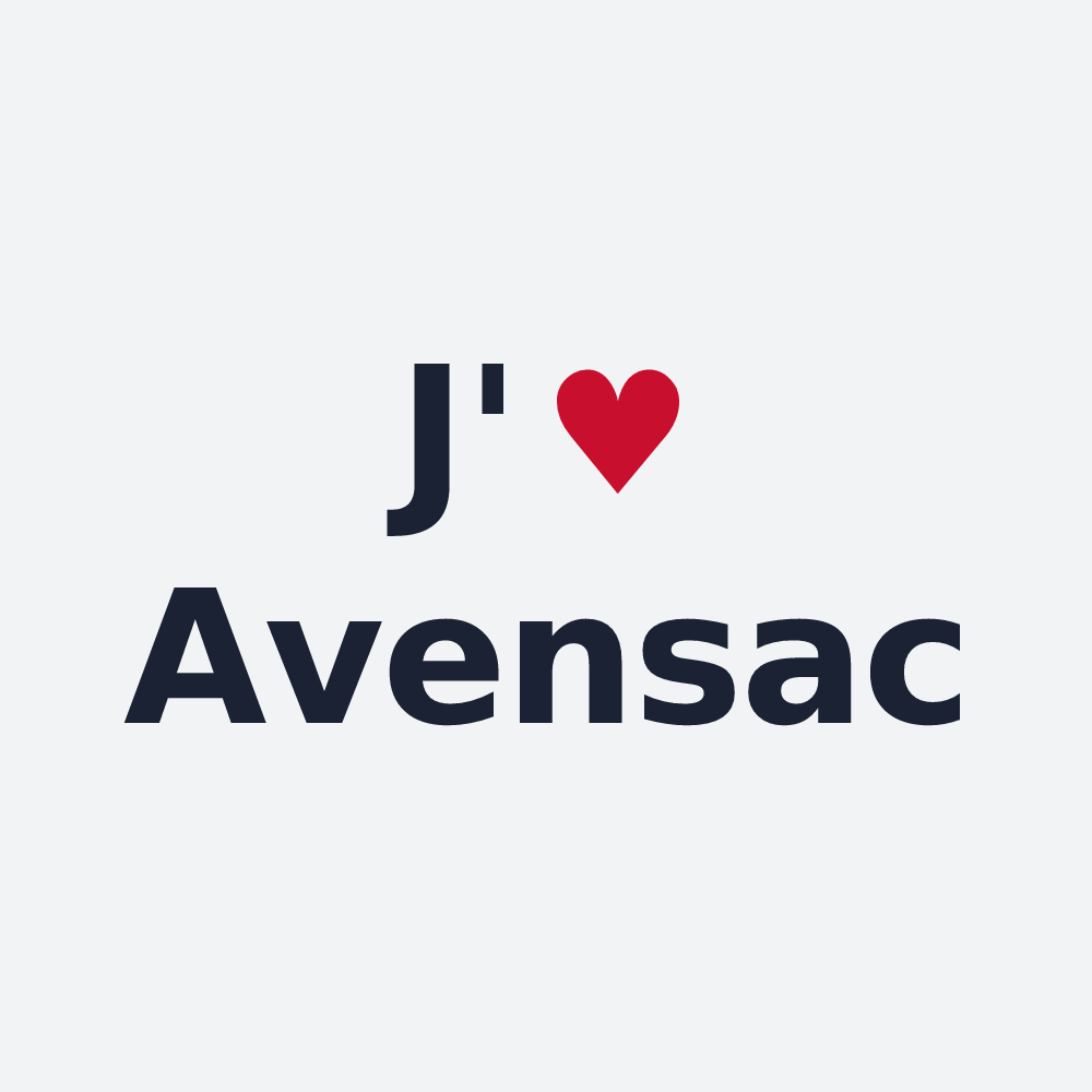 Poster personnalisé Avensac — design « J'aime Avensac » imprimé sur le poster